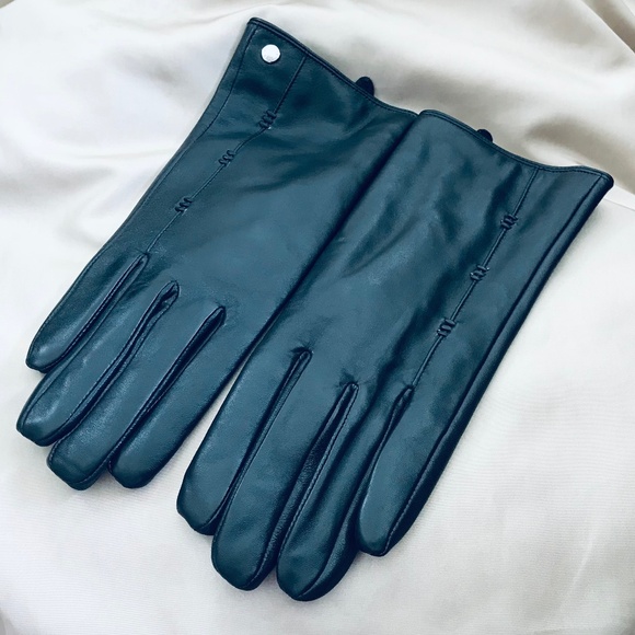 NWOT - CR Genuine Leather Gloves with Top Stitched Accents - Picture 8 of 11
